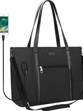 Laptop Tote Bag for Women 17.3 Inch, Work Bag with USB Charging Port | Travel Wa